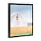 Stupell Industries American Flag White Country Barn Rural Scenery Floater Framed Art